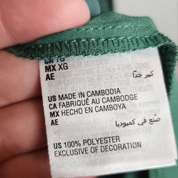 NWT Macy's I.N.C. International Concepts Green Lace Trim Short Robe XL - Picture 10 of 14